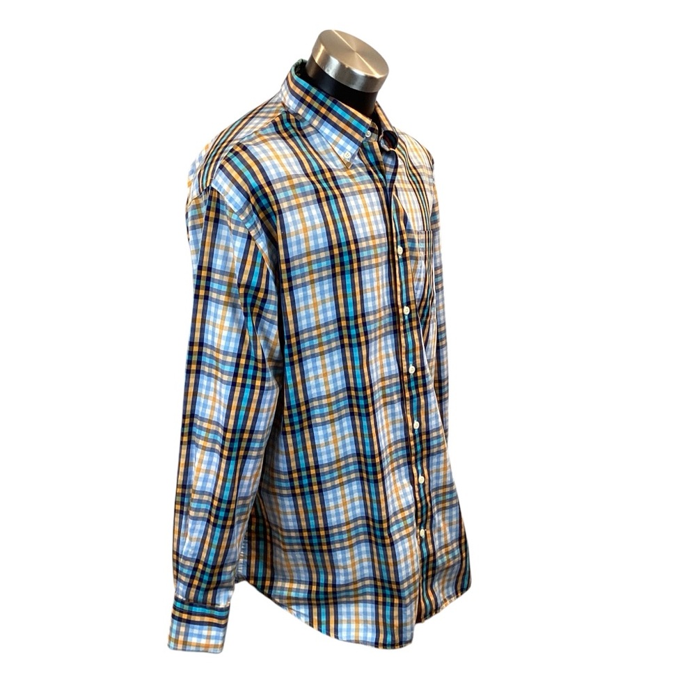 Peter Millar Multi-Color Checked Button Up Cotton… - image 4